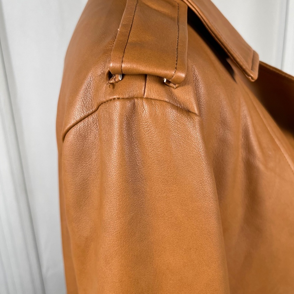 Avec Les Filles Faux Leather Camel‎ Trench Coat Jacket Medium - Picture 13 of 14
